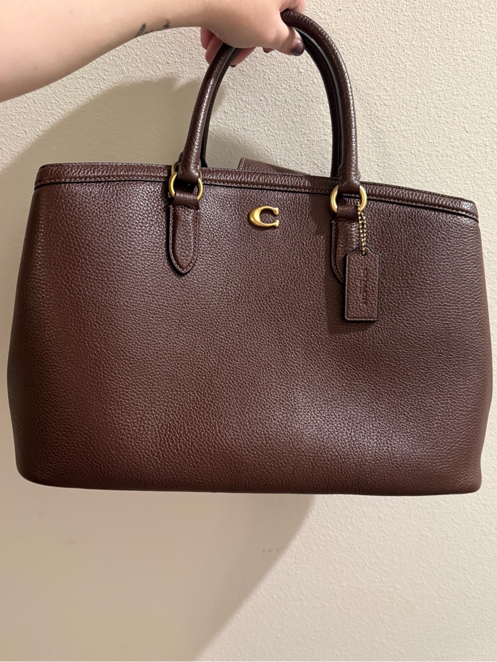 Coach Carryall 35 Leather Satchel in Brown